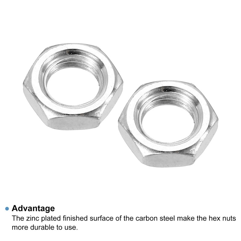 PATIKIL 30pcs M8 x 1.25 Steel Hex Nuts Metric Thread