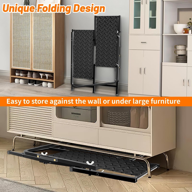 BuyGoe RV Step with Handrail, 2 Steps with Handle RV