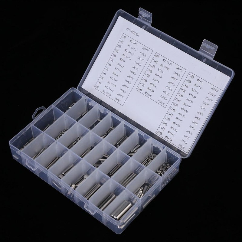 280Pcs Stainless Steel Slotted Spring Pin Assortment Kit, Split Spring