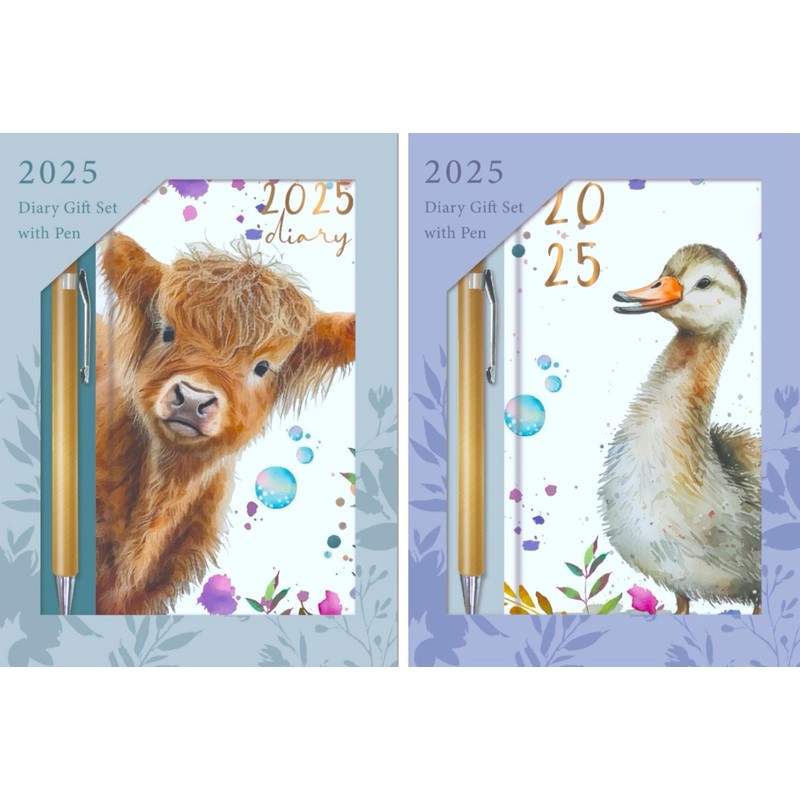 2025 Slim Week To View Diary Pen Gift Set, WTV
