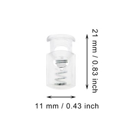 Tupalizy 21x11mm Clear Plastic Cord Locks Spring Stoppers Slider Clips Pant Drawstring Shoelace Fasteners for String Bags Hat Shorts Tighten Backpack Toggle Repair Replace (10)