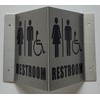 Corridor Restroom accessible sign-Restroom accessible Hallway sign (Aluminium,5x6 SILVER)-le couloir