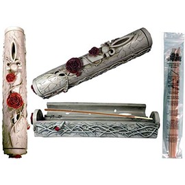 Lover's Rose and Knife Coffin Box Incense Stick Cone Ashcatcher Burner by Nose Desserts Brand