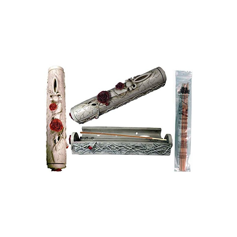 Lover's Rose and Knife Coffin Box Incense Stick Cone Ashcatcher
