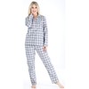 PajamaMania Women's Cotton Flannel Long Sleeve Button-Down Pajamas PJ Set,