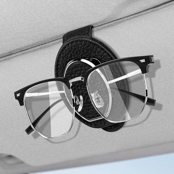 Moocuca Car Holder Glasses Holder Car Holder Leather Glasses Holder for Car Sun Protection Car Gallery Black