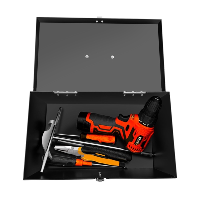 Peastorm Small Steel Metal Tool Box, Lockable Storage Box for