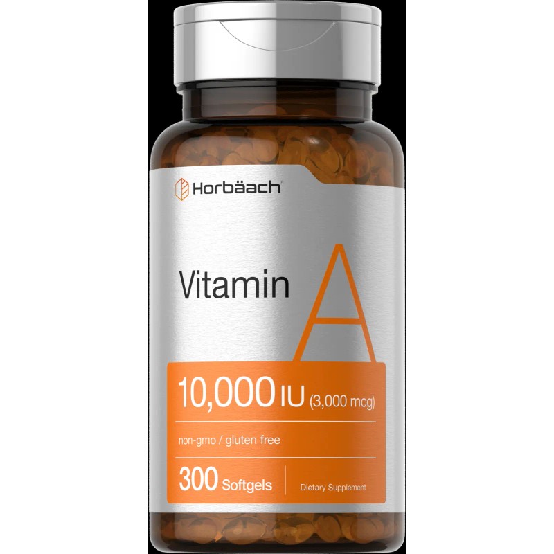 Horbäach Vitamin A 10000 IU | 300 Softgels | Premium