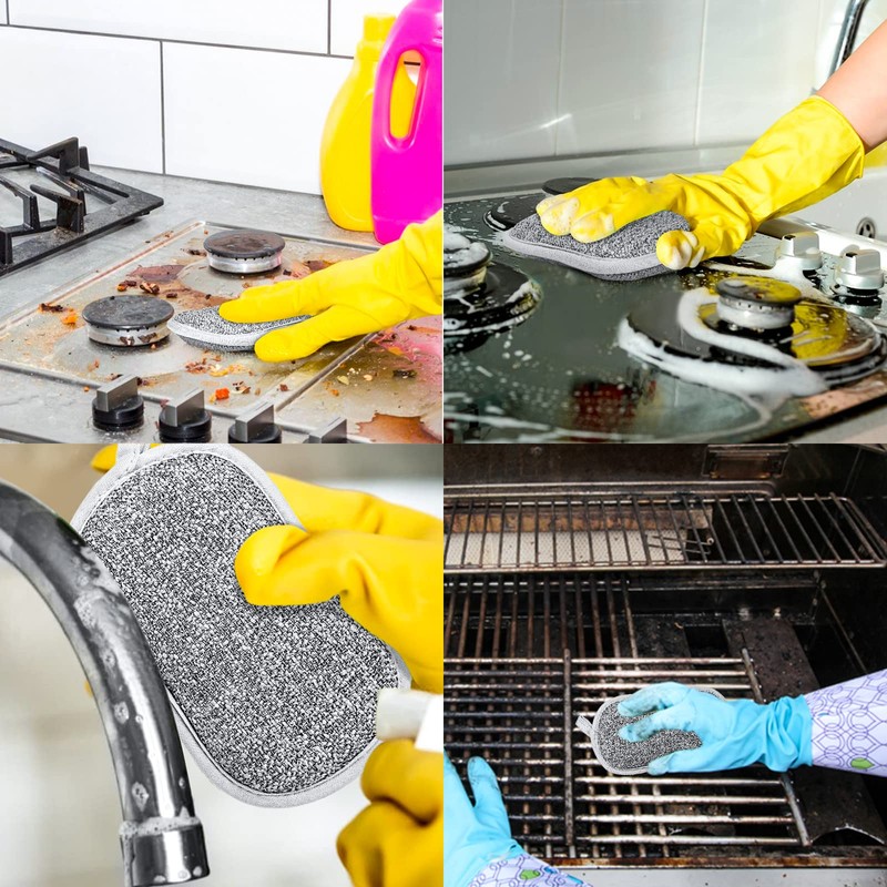 Pack of 6 Washing Up Sponge Washable Antibacterial Microfibre Cleaning