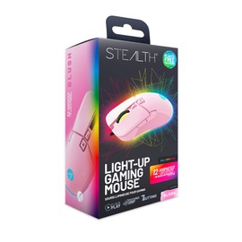 STEALTH Pastel Pink LED Light-Up 7-Button Gaming Mouse - Compatible with Gaming Consoles & PC