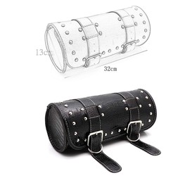 Motorcycle Saddle Bag, Motorcycles PU Leather Universal Tool Roll Waterproof Tool Bag Attachment Strap Storage Bag