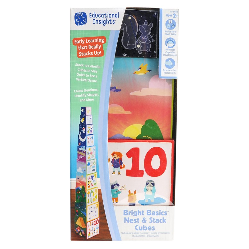 Educational Insights Bright Basics Nest & Stack Cubes, Stacking Cubes,