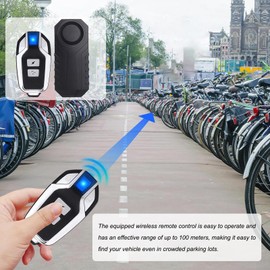 Motorcycle Alarm - Vibration Alarm with Remote - 113dB Wireless Electronic Security Vibration Sensor Signal Bell for Scooter Motorbike Sportbike Bicycles