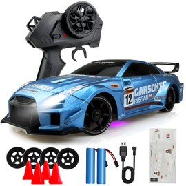HTURCCOP 1:24 RC Drift 2.4GHz with LED Light Race Car Toys for Boys and Girls Aged 6+ Speed Adjustable up to 23Km/H, High-Speed RC Racing Cars Toy Gift for Boys & Girls