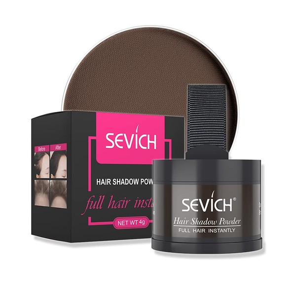 Instantly Hairline Shadow - SEVICH Hairline Powder, Quick Cover Grey Hair Root Concealer, Eyebrows & Beard Line, Hair Root Touch Up for Thinning Grey Hairline, Windproof&Sweatproof, Dark Brown