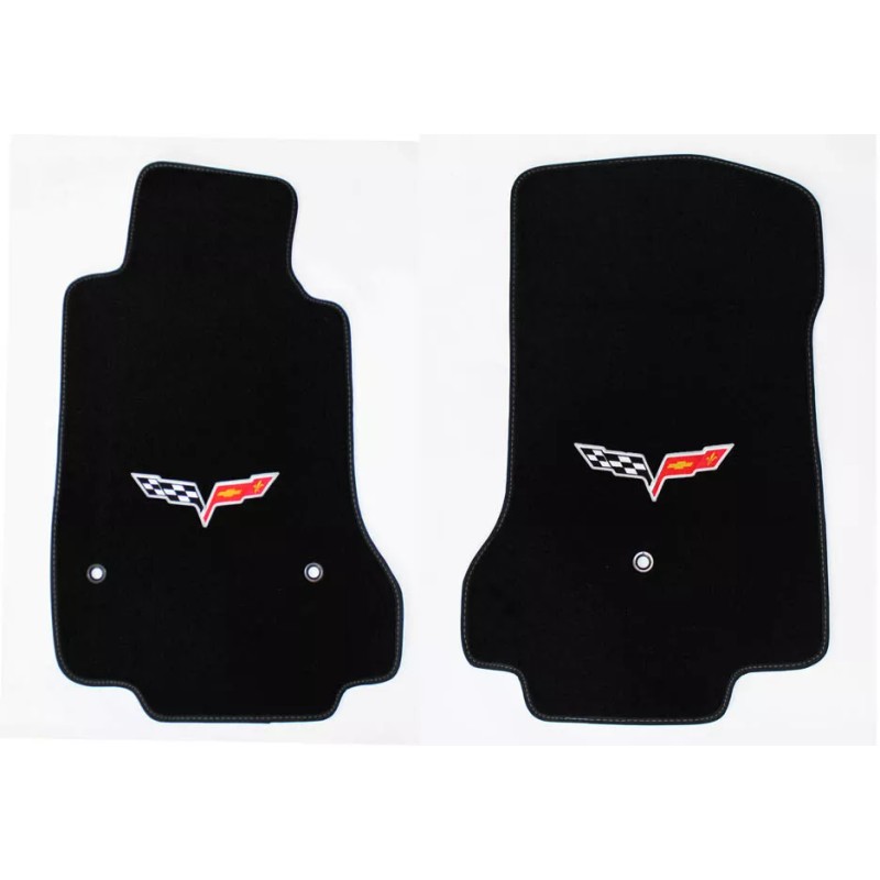 AFM NEW! Black Carpet FLOOR MATS 2005-2007 Corvette W/ Embroidered