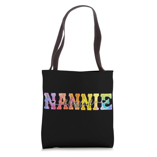Womens Blessed NANNIE Cute Colorful Hearts NANNIE Gift Tote Bag