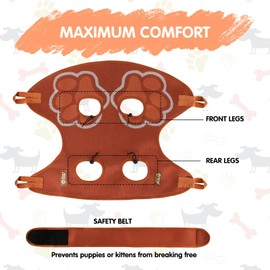 Paws n' Cradle Dog Grooming Hammock Harness for Dogs & Cats - Complete Kit with Adjustable Leg Fittings, Comb, Nail Clippers, File, Velcro Strap, Adjustable Hanging Straps & Snap Hooks (Large)