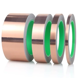 BOMEI PACK Copper Foil Tape 4 Pack (2inch, 1inch, 1/2inch, 1/4inch x 66ft) with Conductive Adhesive for Guitar and EMI Shielding, Crafts, Soldering, Electrical Repairs, Grounding