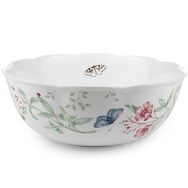 Lenox Butterfly Meadow Serving Bowl , white body -