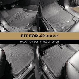 3D MAXpider Custom Fit Kagu Floor Mat (Black) Compatible with Toyota 4 Runner 5-Seat 2014-2024 - Full Set