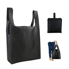 RuiChy Reusable Shopping Bag Multifunction Foldable Heavy Duty Shopping Bags Washable Eco Tote Bag Large Capacity Food Storage Bag Can Hold 50 lbs, Black