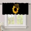 Art Studio 54x18 Inches Black Yellow Sunflower Window Treatment Valance