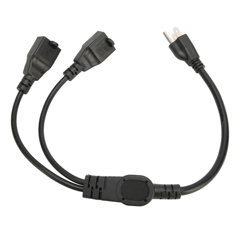 Extension Y Splitter Power Cord 3 Pin 1 to 2