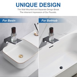 High Flow Waterfall Spout - Durable Polished Chrome Waterfall Tub Spout - Universal Roman Bathtub Filler Faucet Spout, Compatible with Bathroom Vessel Sink and Tub Faucet