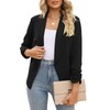 POGT Black Blazer for Women,Office Casual Blazer Jacket Open Front