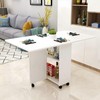 Donext Foldable Expandable Dining Table with Wheels, 6-Person Space Saving