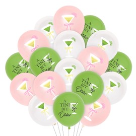 Kreatwow 45pcs Martini Birthday Balloons Decorations A Tini Bit Older Martini Party Decor Pink Green Margarita Cocktail Bow Martini Bar Weenies And Tinis Bachelorette Bridal Shower Party Supplies