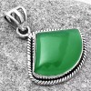 DESIRE GEM Natural Green Onyx 925 Sterling Silver Pendant Earrings