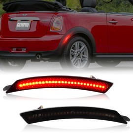 Gempro LED Side Marker Lights Rear Red Bumper Marker Lamps for 2008-2014 MINI Cooper R55 R56 R57 R58 R59 R60 R61 Reflectors Smoked Len, 2PCS