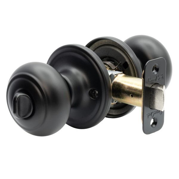 Copper Creek CK2030BC Colonial Door Knob, Privacy Function, 1 Pack, in Black