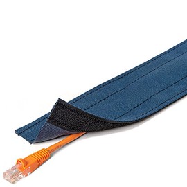 Electriduct 3" Wide Dura Race Carpet Cord Cover Cable Protector Hook and Loop Wire Concealer - 5 Feet - Blue
