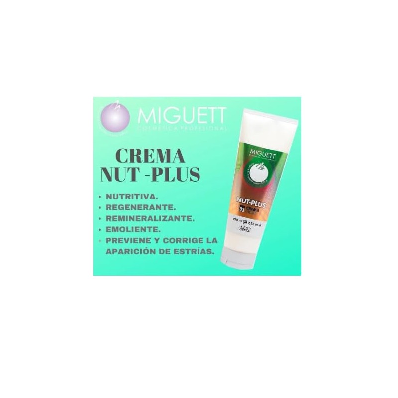 Crema Facial Nut Plus 270ml Hidratante Antiedad Nutritiva Regenerante Remineralizante