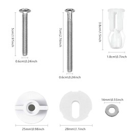 GIONAR 12PCS Toilet Seat Fittings, Toilet Fixing Kit, Toilet Cover Fixing Expansion Screw Universal for Fixing the Toilet Seat (Silver-12pcs-Expanding Rubber Top Nuts Screws)