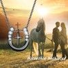 MEDWISE Lucky Horseshoe Necklace Gifts for Cowgirls Women Sterling Silver