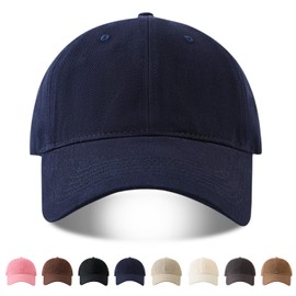 Hsdvdva Men's Large Size Hat, 100% Cotton, Extra Large, 23.6 - 25.6 inches (60 - 65 cm), Deep, UV Protection, Sunshade, Solid, Popular, Baseball Cap, Running, Sports, Unisex, navy