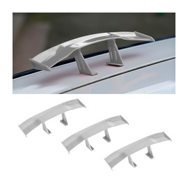 BLAU GRUN 3PCS Car Mini Spoiler Wing, 6.7 Inch Universal Tail Wing Mini Carbon Fiber Texture Cool Decoration, Car Exterior Accessories for Men Women (Grey)