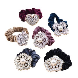 Baluue 30pcs Crystal Hair Tie Elastic Seamless Ponytail Holders for Women Girls Stylish Hair Accessories for Occasion Random Styles Included