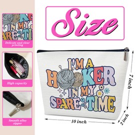 ELSGFHSU Cool Gifts for Crocheters, Crochet Gifts Yarn Bag, Crochet Bag Organizer, I'm A Hooker In My Spare Time, Women Makeup Pouch for Purse, Women Stuff for Knitting Accessories