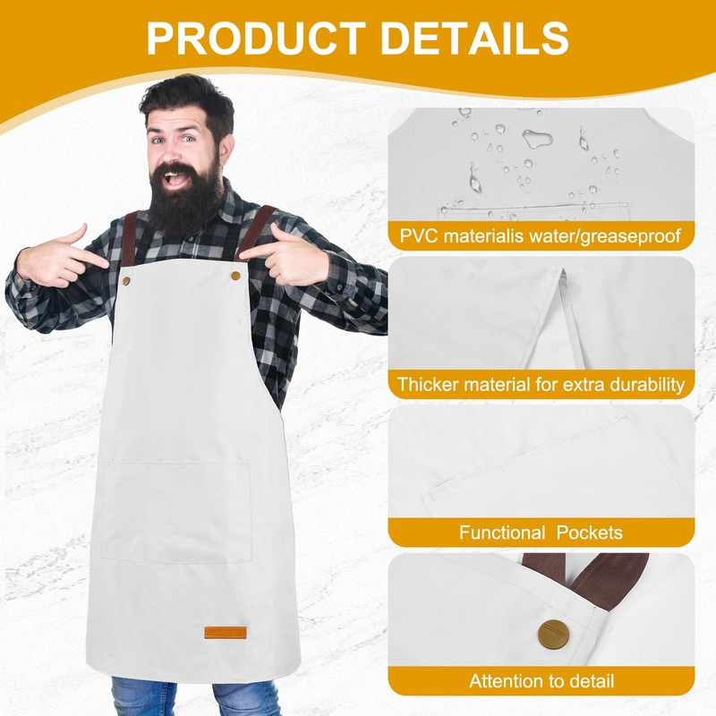 APRONPANDA Waterproof Apron for Women Men, Cooking Chef Apron with