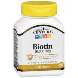 21st Century Biotin 10000 mcg Tablets 120 count  X 2 BOTTLES