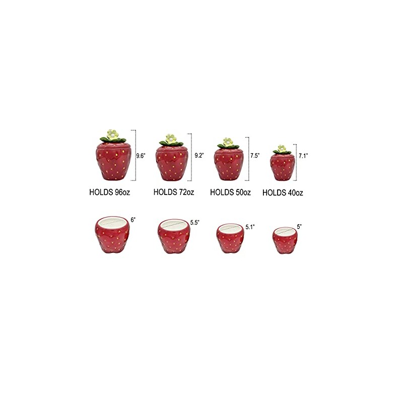 Tuscany Strawberry Shaped, Set of 4 Canisters, 83501 by ACK