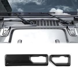 JWWY JL Wrangler Front Wiper Base Panel Protect Cover Trim Compatible with 2018-2024+ Jeep Wrangler JL JLU Gladiator JT Trunk Accessories Carbon Fiber