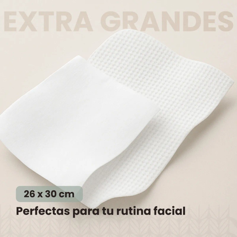 Elementa Toallas Faciales Secas Extra Grandes Desechables Rostro Limpio Bacterias