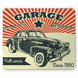 Ambesonne - Alfombrilla de Mouse de Goma, Multi 9, 9.25" W by 7.75" L