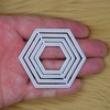Nest of 4 Hexagon Stitch Patterned Metal Cutting Dies, Card
